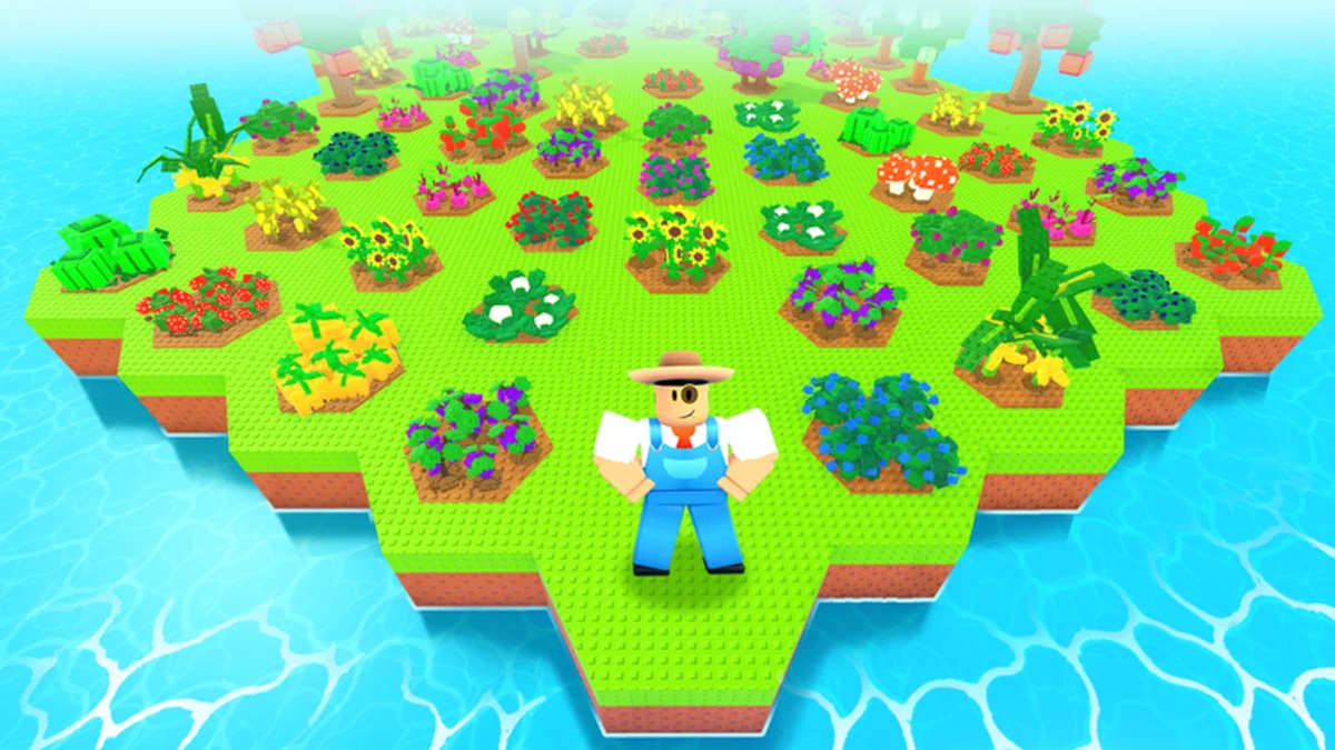 Official overhead view of the Farm an Island island layout